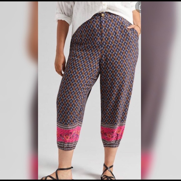 NWT Anthropologie Smocked Balloon-Leg Pants - Picture 2 of 7